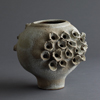 Tom McMillin gray bulbous ceramic vase