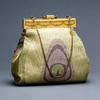 French green and lavendar tapestry bubble bag with gold clasp